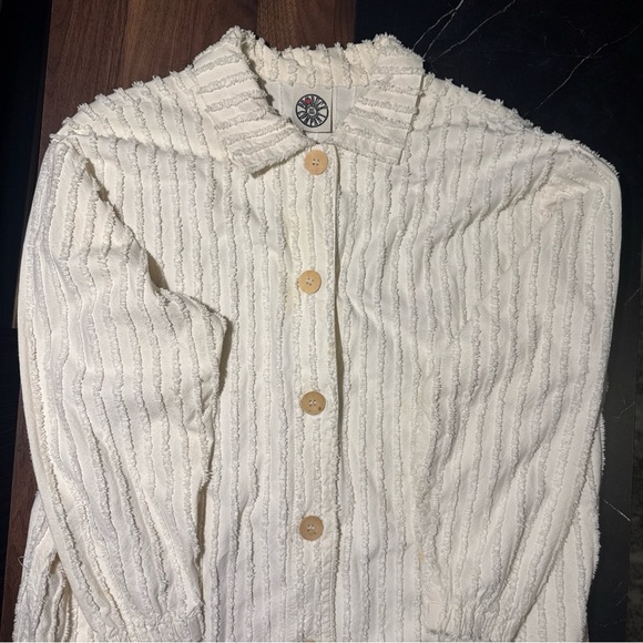 Cream Textured Men's Jacket - Picture 5 of 7